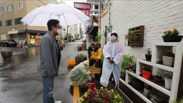 신기마을 골목 정원.