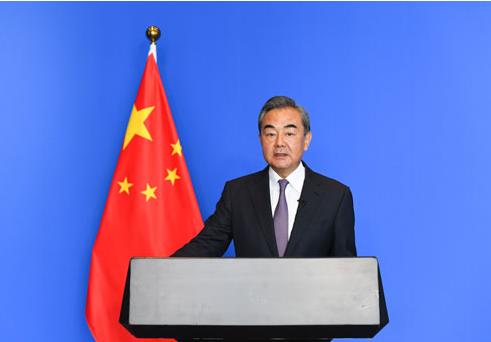 '상하이렵력기구의 날' 행사에 참석한 왕이 중국 외교부장 [사진=중국 외교부]