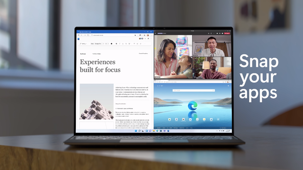 새 인터페이스와 강화된 멀티태스킹 기능이 적용된 윈도 11. 사진=윈도 유튜브 공식 채널 캡처