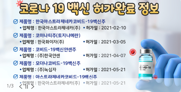 국내 백신 관련 정보 [출처= 식품의약품 안전처]
