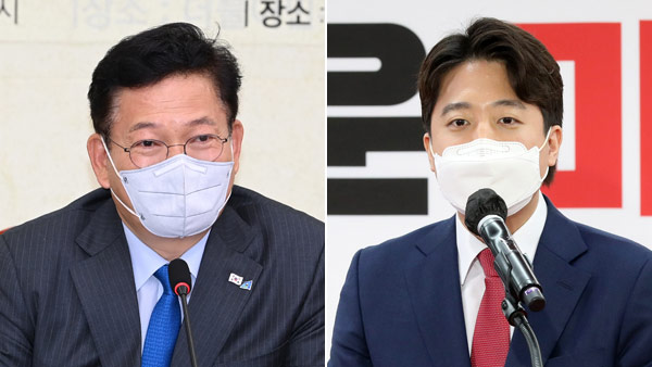  송영길 더불어민주당 대표와 이준석 국민의힘 대표. [사진=연합뉴스]