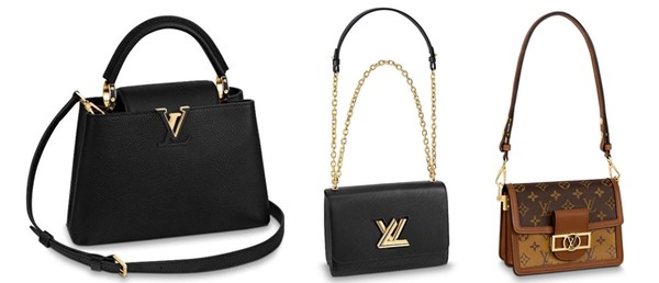 [사진= 카퓌신 백(오), 트위스트 백(중앙), 도핀 백(왼)