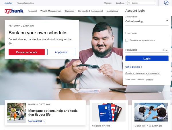 [사진=US뱅크 홈페이지]]