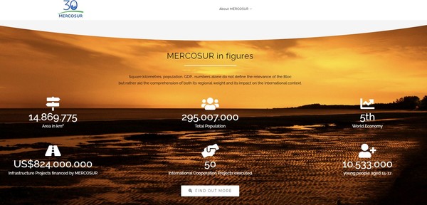 큰 시장을 자랑하는 메르코수르[사진=메르코수르 공식홈페이지]