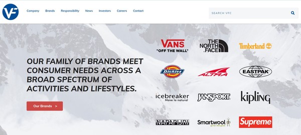 [사진=VF 코퍼레이션 홈페이지 캡처]