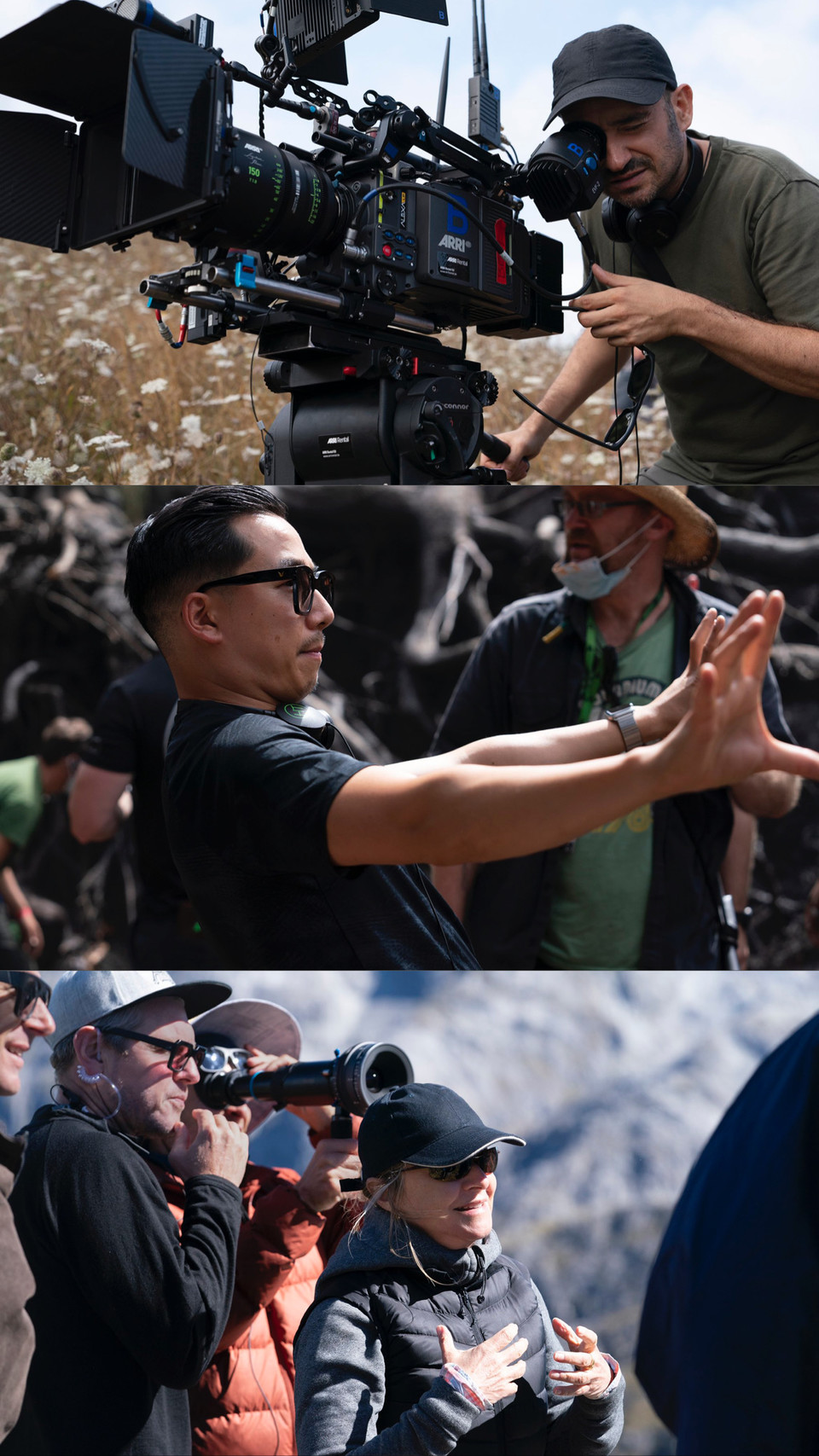 [사진=차례로 바요나 감독, 웨인 입 감독, 샬롯 브랜스트롬 감독, The Lord of the Rings on Prime 공식 트위터]