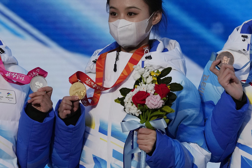 [사진=시상식 연습하는 베이징 올림픽 스태프.AP통신/연합뉴스]