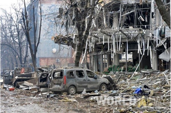 하리콥 지역 폭격 [사진=우크라이나 국립세무종합대 학생들, 최광순 교수]