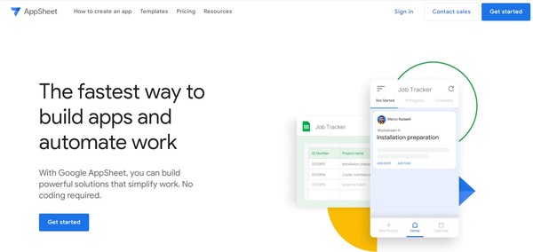 [사진=Google AppSheet 화면 캡처, AppSheet]