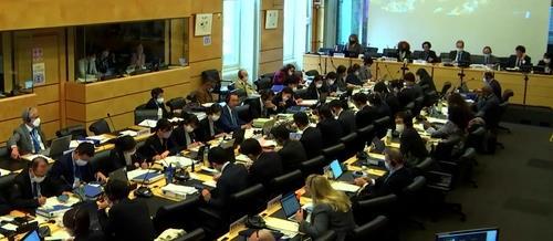 지난달 14일 스위스 제네바에서 열린 유엔 자유권규약 위원회의 일본 심의 현장/유엔TV 제공