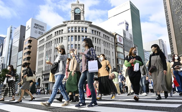 사진=도쿄 긴자의 거리 모습/교도, 연합뉴스