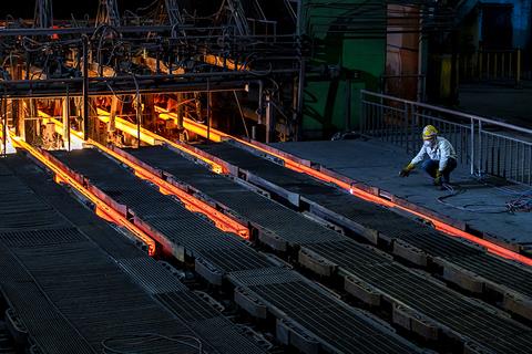 사진=중국 장시성 주장의 후커우 하이테크 산업단지 철강 생산 공정/중국 차이신 캡처