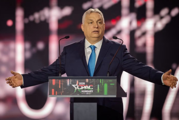 21일 빅토르 오르반 헝가리 총리가 수도 부다페스트에서 열린 보수정치행동회의(CPAC) 행사에서 연설하고 있다.  /사진=AFP 연합뉴스